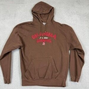 Oklahoma Sooners‎ Brown Pullover Hoodie Sweatshirt J America Est 1992 L